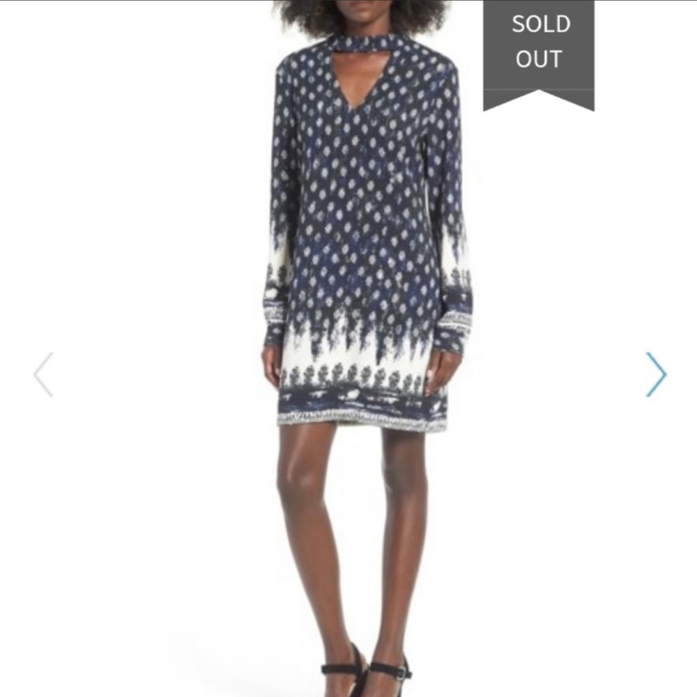 125 WAYF Choker Keyhole Shift Dress Size Small - Picture 2 of 4